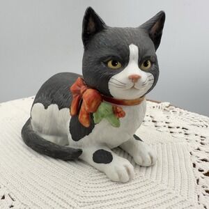 Vintage 1983 Schmid Gordon Fraser Black‎ & White Cat Feline Animal Figurine